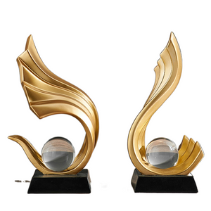Home Decor Modern Light Luxury Living Room Decor Ornaments Resin Statue Crystal Ball Abstract Model Crafts Desktop Ornaments acacuss
