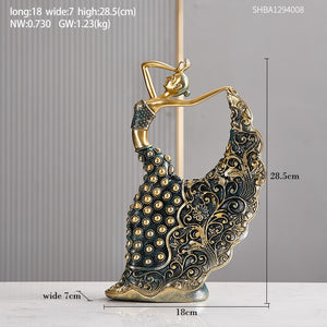 Home Decoration Accessories One Piece Resin Statue Dancer Girl Model Living Room Decor Sculpture Modern Art Office Desk Decor acacuss