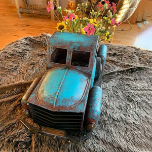 Home Decoration Retro Truck Mini Flower Pots Succulent Artificial Plant Resin Flower Pot Office Desk Craft Ornament Room Decor acacuss