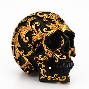 Home Golden Flower Skeleton Ornament Creative Resin Black Skeleton Funny Desktop Decoration Home Decoration Ornament acacuss
