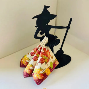 2023 Home Wooden Halloween Black Witch Napkin Holder New Creativity Kitchen Dining Room Decorative Ornament acacuss