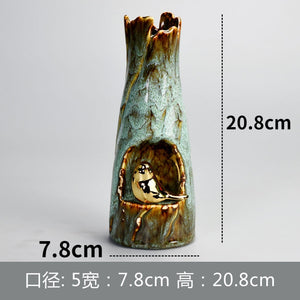 Home decor ceramic vase hydroponic dried flower bouquet large diameter vase flower arrangement living room decoration vase acacuss