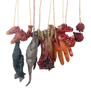 Horror Halloween Ornament Hanging Pendant Scary Bloody Mouse Bat Finger Hanging Props Haunted House Halloween Decorations acacuss