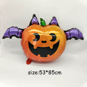 Huge Standing Halloween Pumpkin Ghost Balloons Witch Bat Spider Foil Ballon Inflatable Kids Toys Globos Halloween Party Supplies acacuss