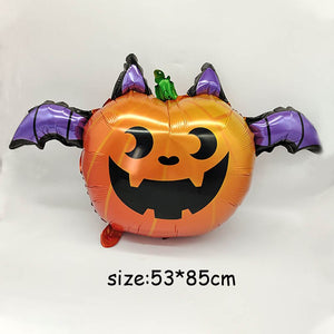 Huge Standing Halloween Pumpkin Ghost Balloons Witch Bat Spider Foil Ballon Inflatable Kids Toys Globos Halloween Party Supplies acacuss
