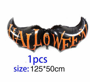Huge Standing Halloween Pumpkin Ghost Balloons Witch Bat Spider Foil Ballon Inflatable Kids Toys Globos Halloween Party Supplies acacuss