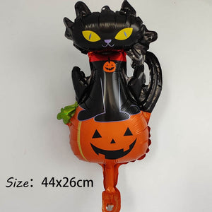 Huge Standing Halloween Pumpkin Ghost Balloons Witch Bat Spider Foil Ballon Inflatable Kids Toys Globos Halloween Party Supplies acacuss