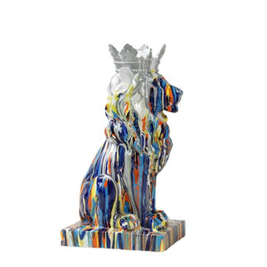 Ins Splash Color Crown Lion Statue Resin Handicrafts Home Furnishing Ornaments Home Entrance Decoration Small Ornaments Gift acacuss