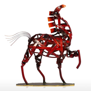 Iron Braided Horse Handmade Arts Statues Sculptures Weaving Horse Living Room Home Decor Crafts Vintage Ornament Gifts acacuss