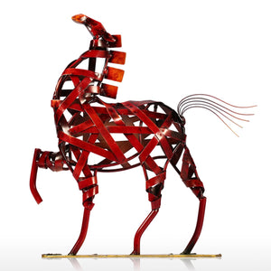 Iron Braided Horse Handmade Arts Statues Sculptures Weaving Horse Living Room Home Decor Crafts Vintage Ornament Gifts acacuss