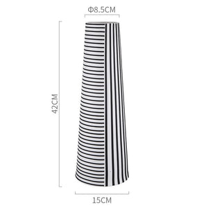 Irregular Black White Striped Vase Flower Arrangement Container Countertop Ceramic Hydroponic Flower Vase Home Decoration Crafts acacuss
