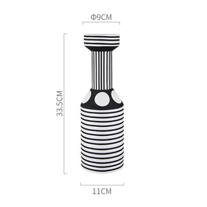 Irregular Black White Striped Vase Flower Arrangement Container Countertop Ceramic Hydroponic Flower Vase Home Decoration Crafts acacuss