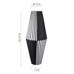 Irregular Black White Striped Vase Flower Arrangement Container Countertop Ceramic Hydroponic Flower Vase Home Decoration Crafts acacuss
