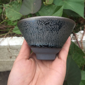 JIANZHAN Drinkware Cup Ceramics Mugs Grayish Oil Spot Jian Ware Tea Bowl Chinese Song Dynasty Style Tenmoku Tea Coffee Cups acacuss