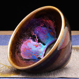 JIANZHAN Tenmoku Tea Cups Glorious Color Change by famous potter Zilong Liu Fired in Kiln Ceramic Tea Bowl Drinkware Gift Box acacuss