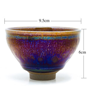 JIANZHAN Tenmoku Tea Cups Glorious Color Change by famous potter Zilong Liu Fired in Kiln Ceramic Tea Bowl Drinkware Gift Box acacuss