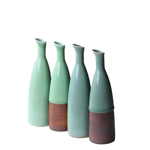 JINGDEZHEN Celadon Vase Chinese Ceramic Decoration Simple Long Flower Vase Home Decor Bone china Vase flower decoration acacuss