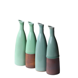 JINGDEZHEN Celadon Vase Chinese Ceramic Decoration Simple Long Flower Vase Home Decor Bone china Vase flower decoration acacuss