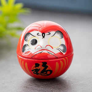 Japanese Ceramic Daruma Crafts Cartoon Lucky Cat Fortune Ornament Landscape Home Decor Accessories Gifts Living Room Decoration acacuss
