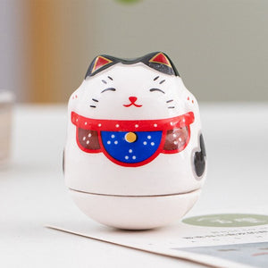 Japanese Ceramic Daruma Crafts Cartoon Lucky Cat Fortune Ornament Landscape Home Decor Accessories Gifts Living Room Decoration acacuss