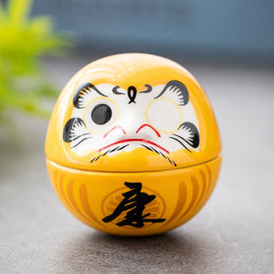 Japanese Ceramic Daruma Crafts Cartoon Lucky Cat Fortune Ornament Landscape Home Decor Accessories Gifts Living Room Decoration acacuss