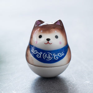Japanese Ceramic Daruma Crafts Cartoon Lucky Cat Fortune Ornament Landscape Home Decor Accessories Gifts Living Room Decoration acacuss