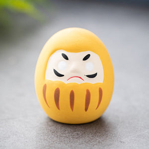 Japanese Ceramic Daruma Doll Crafts Lucky Charm Fortune Ornament Landscape Home Decor Miniature Accessories Gifts Desk acacuss