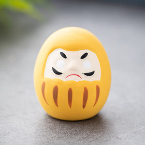 Japanese Ceramic Daruma Doll Crafts Lucky Charm Fortune Ornament Landscape Home Decor Miniature Accessories Gifts Desk acacuss