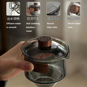 Japanese Glass Gaiwan Tea Tureen Single Heat-resistant and Scald Proof Sancai Cup Tea Set Kung Fu Tea Cup and Bowl acacuss