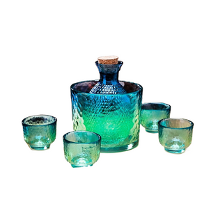 Japanese Hammer Pattern Glass Wine Set Sake Pot Set Cocktail Cup Heat-resistant Scalding Wine Pot Wine Dispenser acacuss