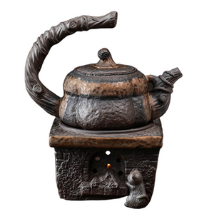 Japanese Handmade Stoneware Teapot Tea Pot Gilt Pumpkin Lifting Beam Pot Candle Warm Teapot Set Infuser Teaware Kitchen Dining acacuss