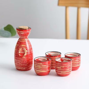 Japanese Sake Pot Set Fruit Wine Mug Sake Cup Household Baijiu Wine Mug Ceramic Sake Wine Set acacuss