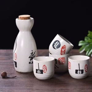 Japanese Sake Pot Set Fruit Wine Mug Sake Cup Household Baijiu Wine Mug Ceramic Sake Wine Set acacuss