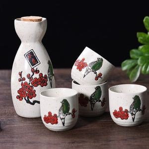 Japanese Sake Pot Set Fruit Wine Mug Sake Cup Household Baijiu Wine Mug Ceramic Sake Wine Set acacuss