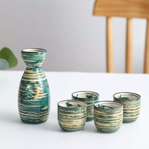 Japanese Sake Pot Set Fruit Wine Mug Sake Cup Household Baijiu Wine Mug Ceramic Sake Wine Set acacuss