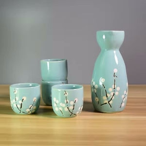 Japanese Sake Pot Set Fruit Wine Mug Sake Cup Household Baijiu Wine Mug Ceramic Sake Wine Set acacuss