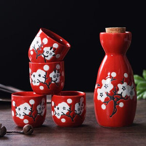 Japanese Sake Pot Set Fruit Wine Mug Sake Cup Household Baijiu Wine Mug Ceramic Sake Wine Set acacuss