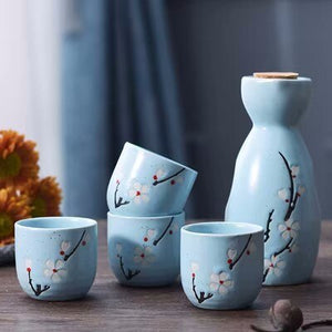 Japanese Sake Pot Set Fruit Wine Mug Sake Cup Household Baijiu Wine Mug Ceramic Sake Wine Set acacuss