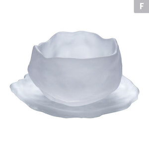 Japanese Style Glass Cup Tasting Transparent/Frozen Tea Cups White Wine Cup Kongfu Master Teacup Tea Cup And Tea Mat 2 Style acacuss