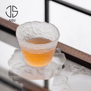 Japanese Style Glaze Teacup and Saucer Set Glass Tea Cup Kung Fu Creative Crystal Coffee Mug Espresso Cups Luxury Sake Cup Gift acacuss
