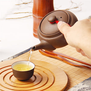 Japanese Style Purple Clay Handmade Tea Pot Chinese Tea Set Creative Office Kung Fu Kettle Ceramic Side Handle Filter Teapot acacuss