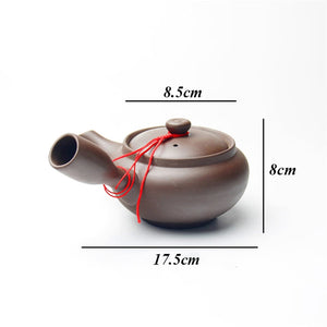 Japanese Style Purple Clay Handmade Tea Pot Chinese Tea Set Creative Office Kung Fu Kettle Ceramic Side Handle Filter Teapot acacuss