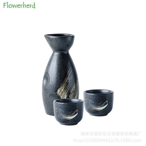 Japanese Style Wine Set, Ceramic Sake Set, Wine Dispenser, White Wine, Rice Wine Cup, Small Wine Glass, Home Drinking Set acacuss