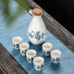 Japanese Style Wine Set Japanese Style Sake Cup Ceramic Jug Wine Dispenser Decanter Small Wine Cup Small Wine Glass One Mouthful acacuss