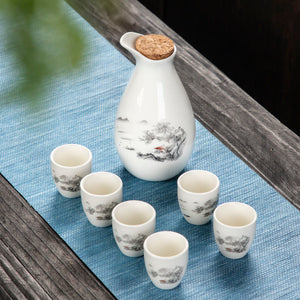 Japanese Style Wine Set Japanese Style Sake Cup Ceramic Jug Wine Dispenser Decanter Small Wine Cup Small Wine Glass One Mouthful acacuss