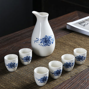 Japanese Style Wine Set Japanese Style Sake Cup Ceramic Jug Wine Dispenser Decanter Small Wine Cup Small Wine Glass One Mouthful acacuss