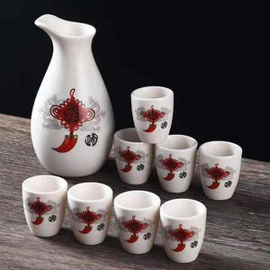 Japanese Style Wine Set Japanese Style Sake Cup Ceramic Jug Wine Dispenser Decanter Small Wine Cup Small Wine Glass One Mouthful acacuss