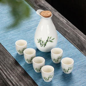 Japanese Style Wine Set Japanese Style Sake Cup Ceramic Jug Wine Dispenser Decanter Small Wine Cup Small Wine Glass One Mouthful acacuss