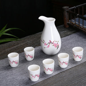 Japanese Style Wine Set Japanese Style Sake Cup Ceramic Jug Wine Dispenser Decanter Small Wine Cup Small Wine Glass One Mouthful acacuss
