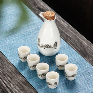Japanese Style Wine Set Japanese Style Sake Cup Ceramic Jug Wine Dispenser Decanter Small Wine Cup Small Wine Glass One Mouthful acacuss
